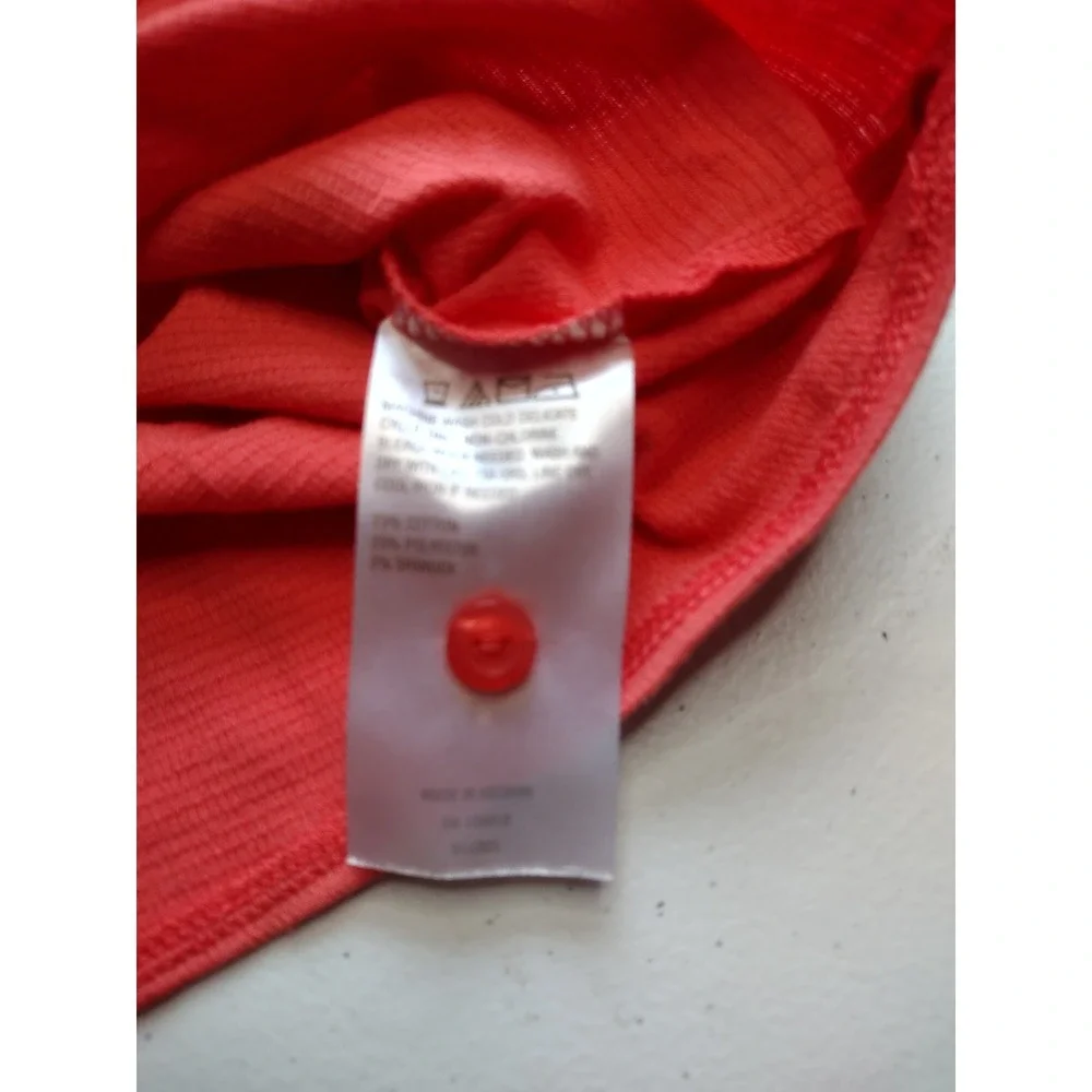 Colleen Lopez Coral Button Front Bell Sleeve Top, V Neck, Women's Size‎ S